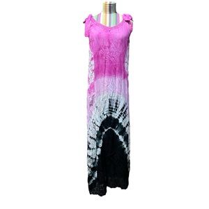 Boho Daze Pink Tie Dye Maxi Dress Bikini Coverup 0920